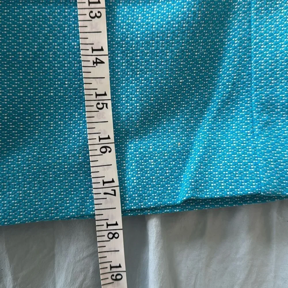 *Banana Republic* Sz 10 Lined Linen/Cotton Blend Tweed Turquoise Pencil Skirt